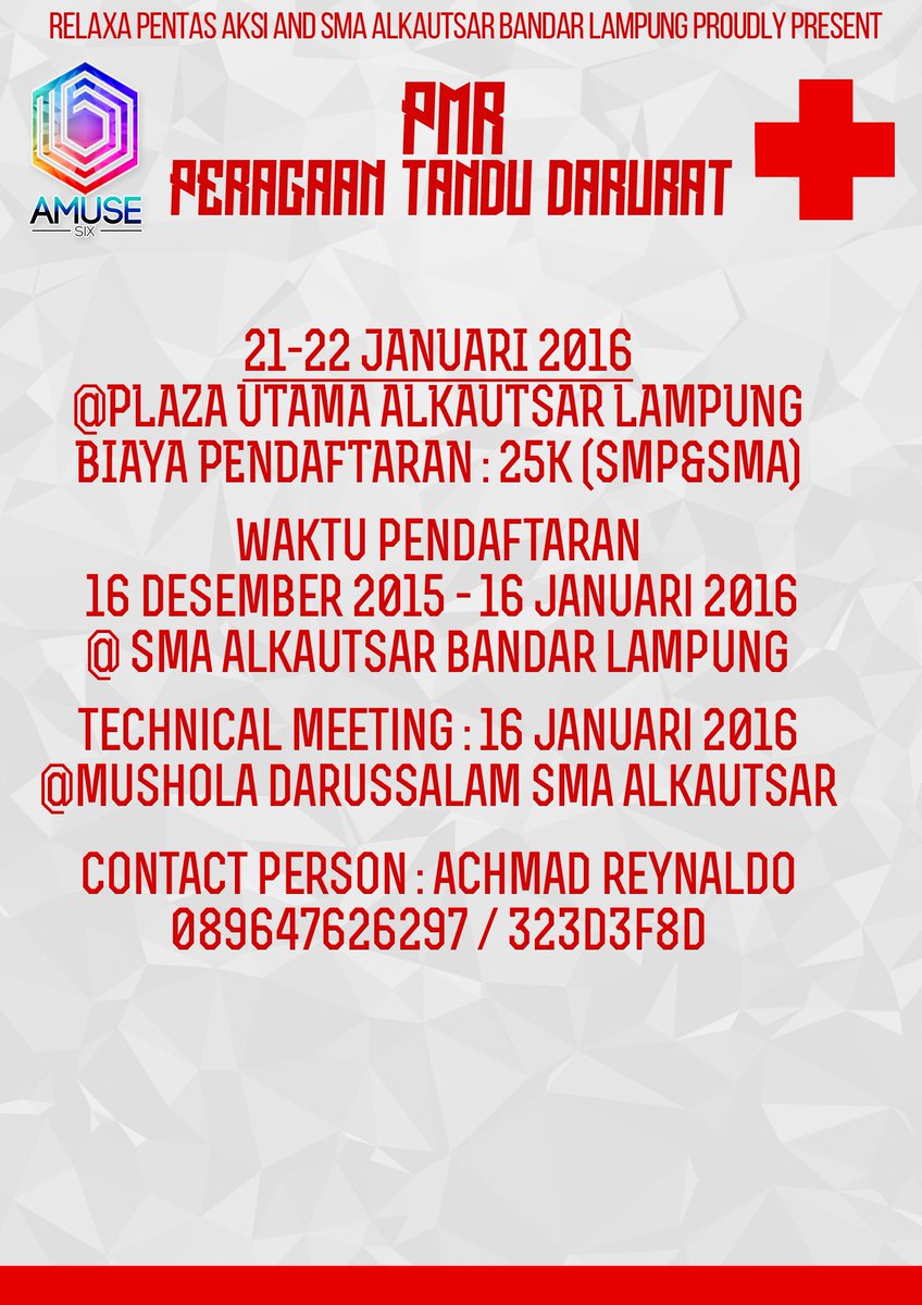 Dan kalian yang ingin mrgikuti lomba PMR, Amuse 6 juga ada lho! Peragaan Tandu Darurat (PTD) Check It Out!