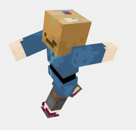 マイクラのスキンを自作したよ。作務衣のamazon段ボールマン。 #器用な事は出来ない 