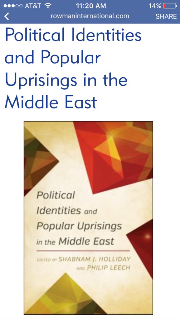 CarvajalF's tweet photo. za BOOK is out...I have a Ch on #Yemen 2011 here ...gr8 job @phil_haqeeqa !!! #PoliticalIdentities https://t.co/jyPEPpwnNW