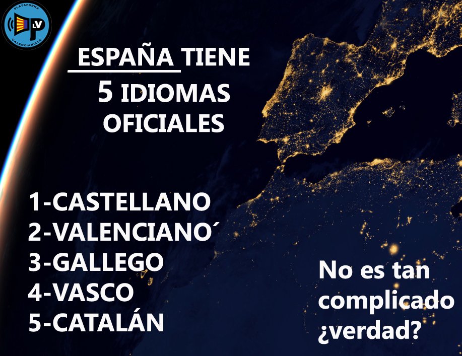valencia_unida's tweet photo. #España tiene 4 lenguas cooficiales junto castellano:Valenciano,Gallego,Euskera, Catalán #MarzaConsellerCatalanista https://t.co/7QfEalSse8
