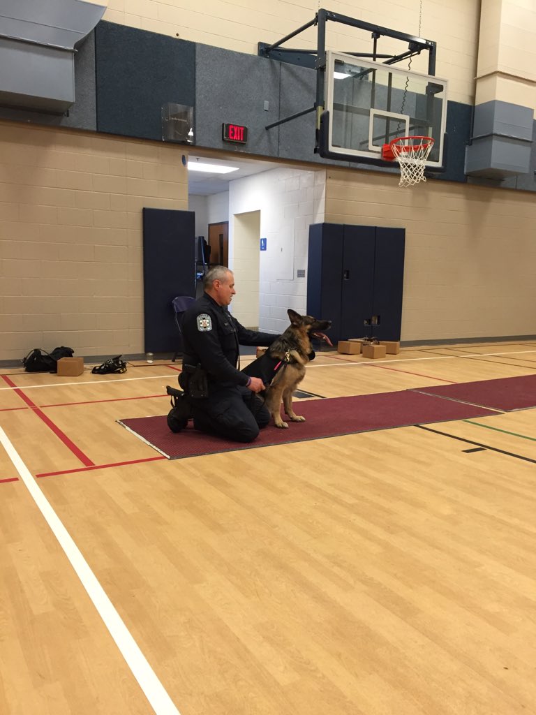 Odin is one tired dog after all his working. #engage109 #wilmot109 #deerfieldILPD