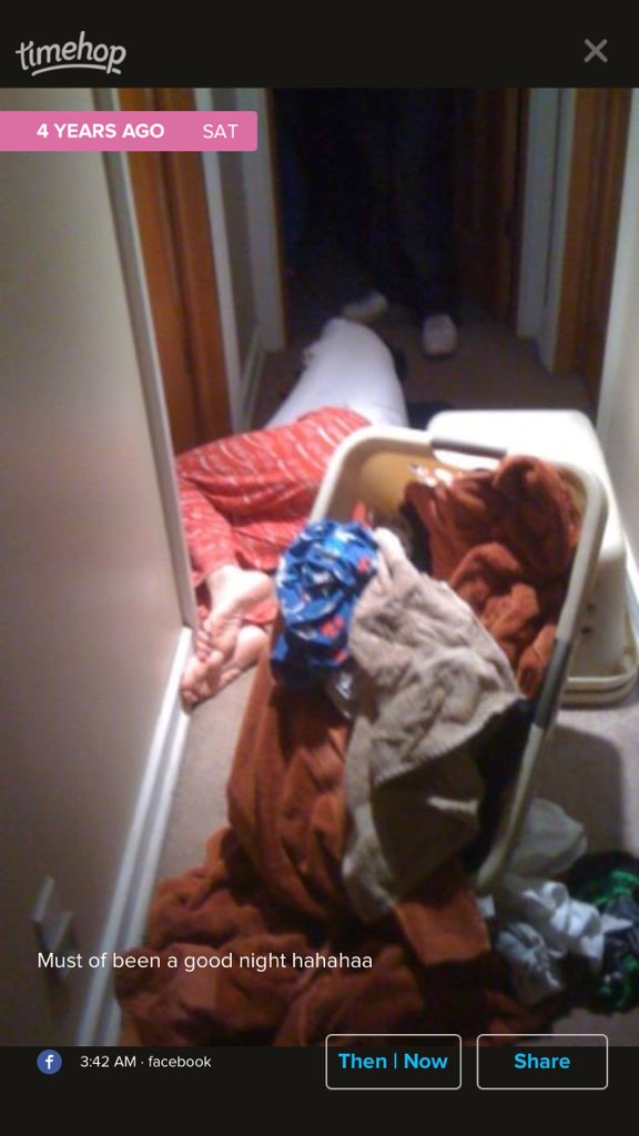 Gallucccio's tweet photo. TbT to 4 years ago when I pissed in the laundry basket and passed out in the hallway next to it...#timesweregood https://t.co/2C2qNk3cDr
