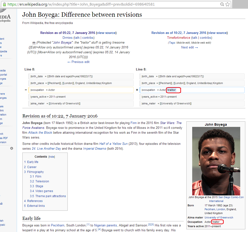 guiltyx's tweet photo. Welp, I guess they tried ¯\_(ツ)_/¯
#TR8R #WikiHack #StarWars @JohnBoyega https://t.co/SWXRC7bmao