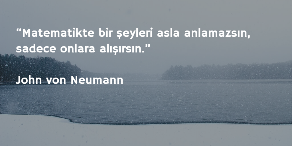 “Matematikte bir şeyleri asla anlamazsın, sadece onlara alışırsın.”

John von Neumann