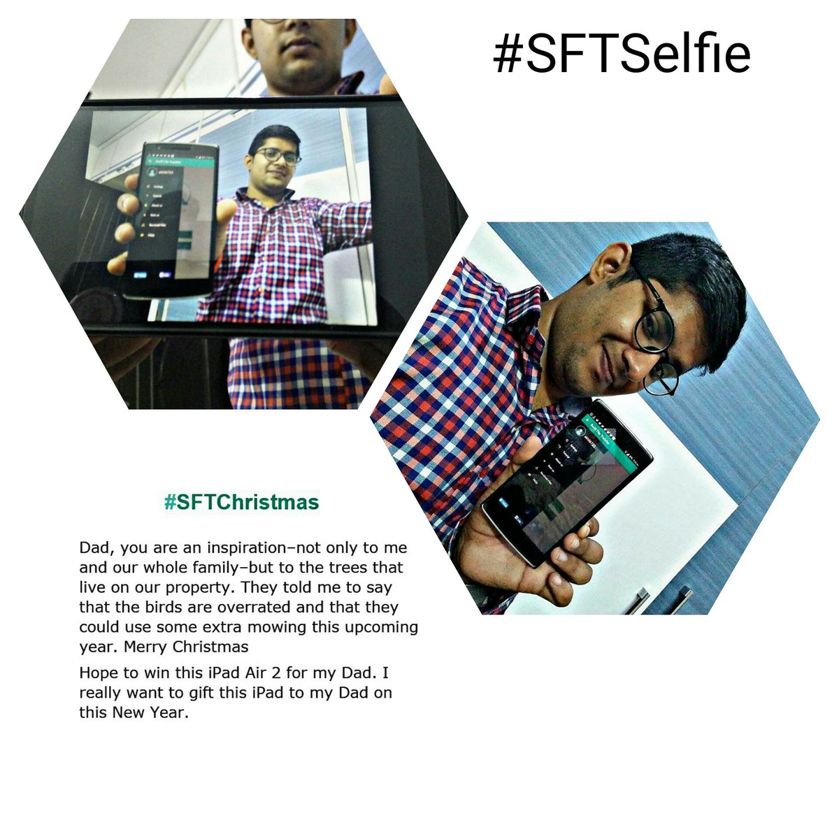 EngiAkhil's tweet photo. @sftapp Here is my entry for #SFTChristmas #SFTSelfie 
Hope you like it :) https://t.co/9nvXVOMJLh