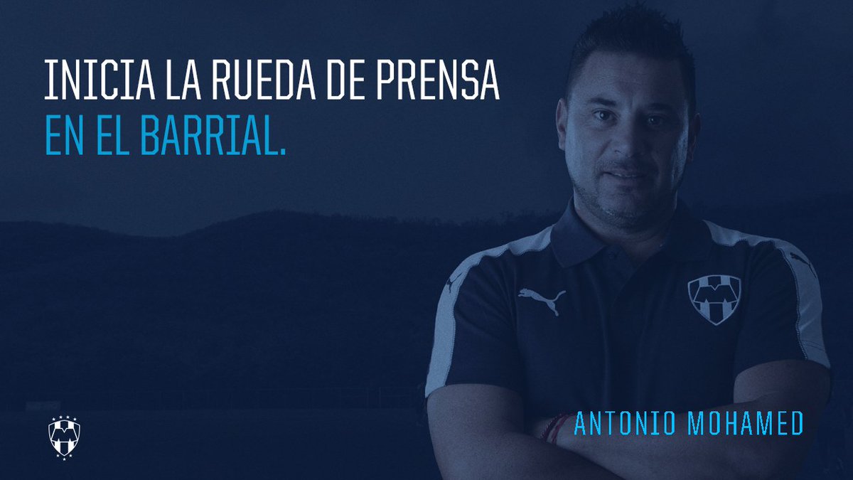Rayados's tweet photo. Inicia Rueda de Prensa #Rayados Antonio Mohamed desde El Barrial. #RayadosEnVivo aquí: https://t.co/yDbfLPiorI https://t.co/Ih4nkL3Lm1