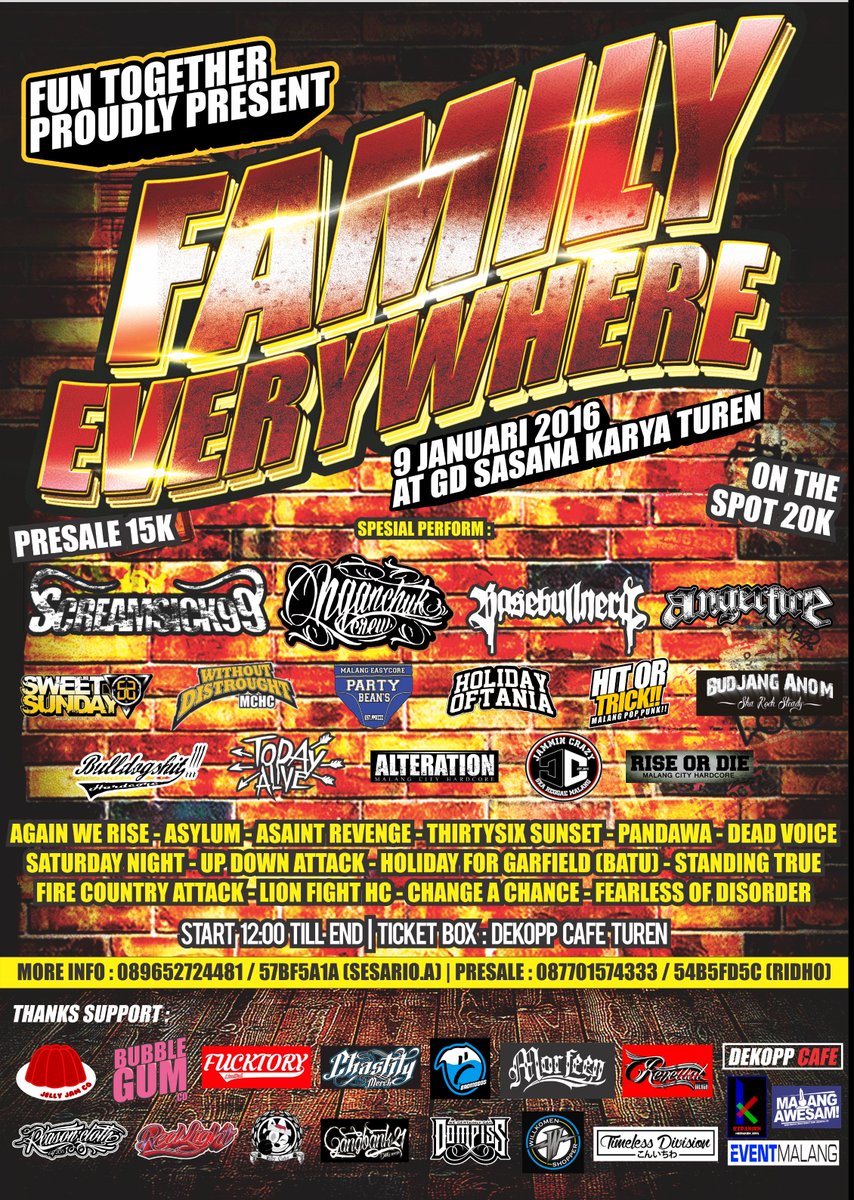 Tommorow 9 Jan 2016 at Gd Sasana Karya Turen Malang