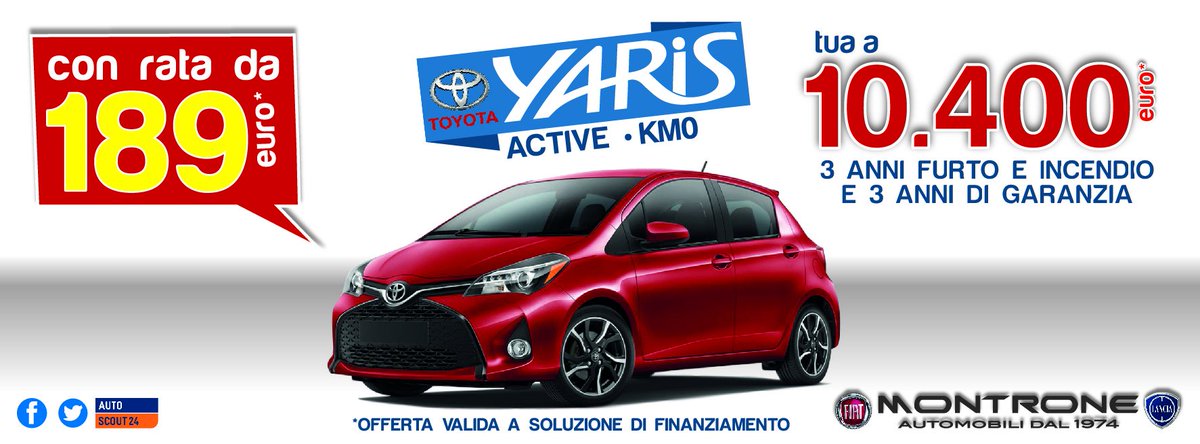 MontroneAuto's tweet image. #ToyotaYaris km0 tua a €10.400 con rata da €189
3 anni di incendio e furto e garanzia inclusi #Taranto #montroneAuto