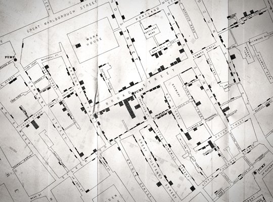 codefornewark's tweet photo. You know John Snow (#choleramap).. ~ Dismantling the Miasma Theory, 1854 via @CartoDB #webinar #dataviz https://t.co/BpeJkLMeFO