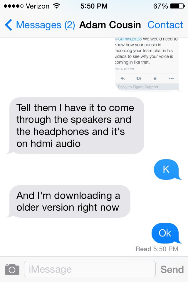Gamingcuz8's tweet photo. @ElgatoSupport here is what he said. https://t.co/eqbuB28pKi