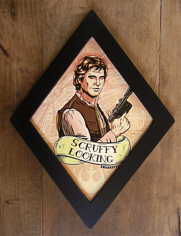 BwanaDevilArt's tweet photo. Star Wars fans! Brand new HanSolo diamond framed print #ScruffyLooking by #BwanaDevil https://t.co/UgeTCpZIAo … https://t.co/e9zH30xHn0