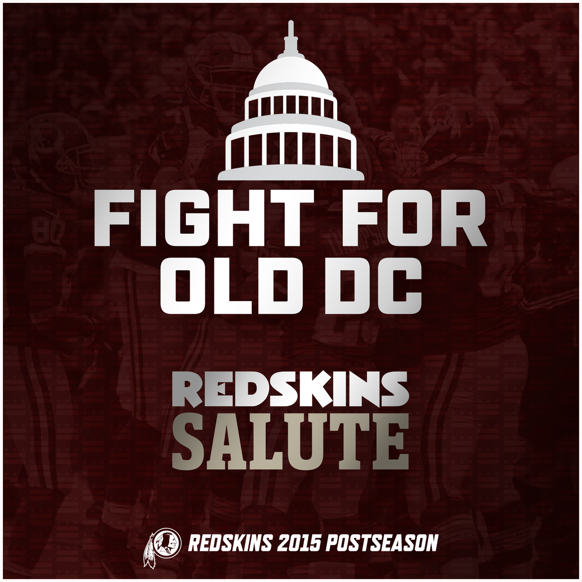 WasNFLSalute's tweet photo. We would like to wish our @Redskins good luck during the playoffs! #HTTR #FightForOldDC https://t.co/b7p0106nyz