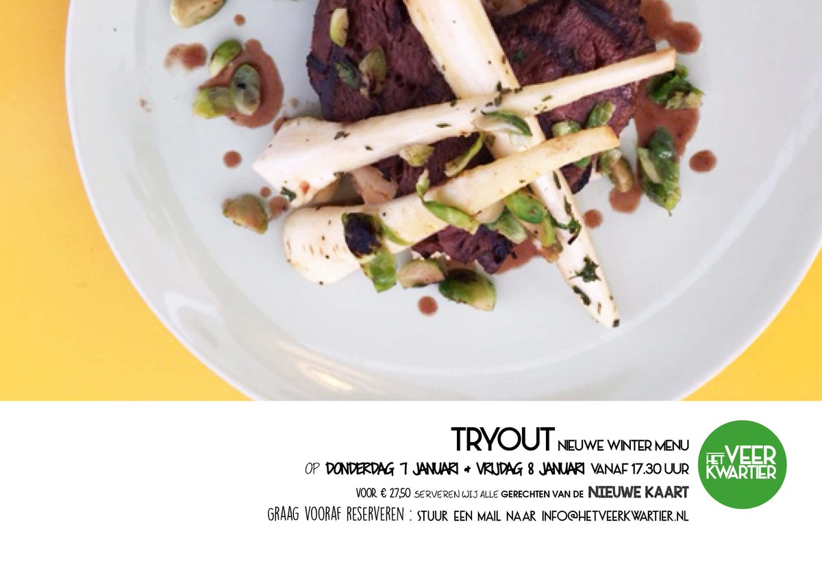 Lekker eten nieuwe menu #tryout #restaurant #haarlem #vrijdagavond <a href="/HetVeerkwartier/">Het Veerkwartier</a>