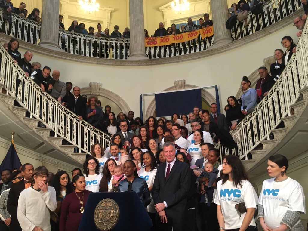 NYCFirstLady109's tweet photo. Being a #ParentBoss just got a little easier... NYC is offering 20,000 city workers #PaidParentalLeave! https://t.co/zYQSOCVvor