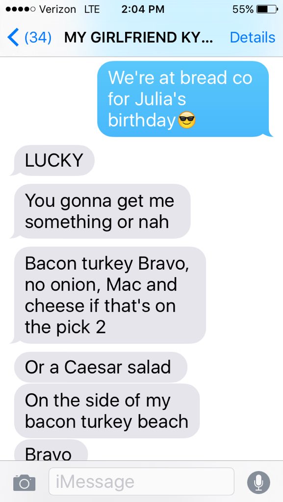 Jak_Ralston's tweet image. When toy with @kyndallkellers emotions by taunting her with food #BREADCO #KEEPEMGUESSING