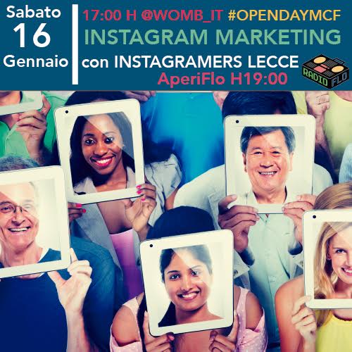 igers_Lecce's tweet photo. Il 16/01 vi parliamo di @Instagram e della nostra #community! Al @WOMB_IT per 3° #OpenDayMCF! A seguire @RadioFlo https://t.co/H3KJKsgYa3