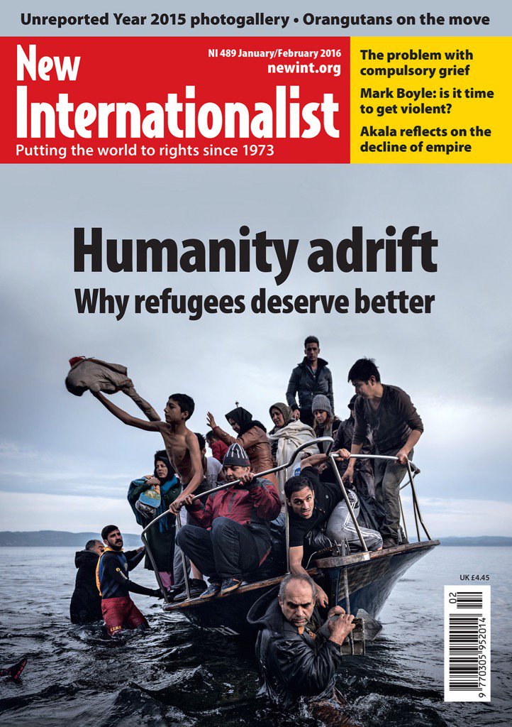 hazel_healy's tweet photo. Just landed in the office: my magazine on the refugee crisis, drawing on experiences in Lesvos for #newint https://t.co/6qgO1ZZSQ6