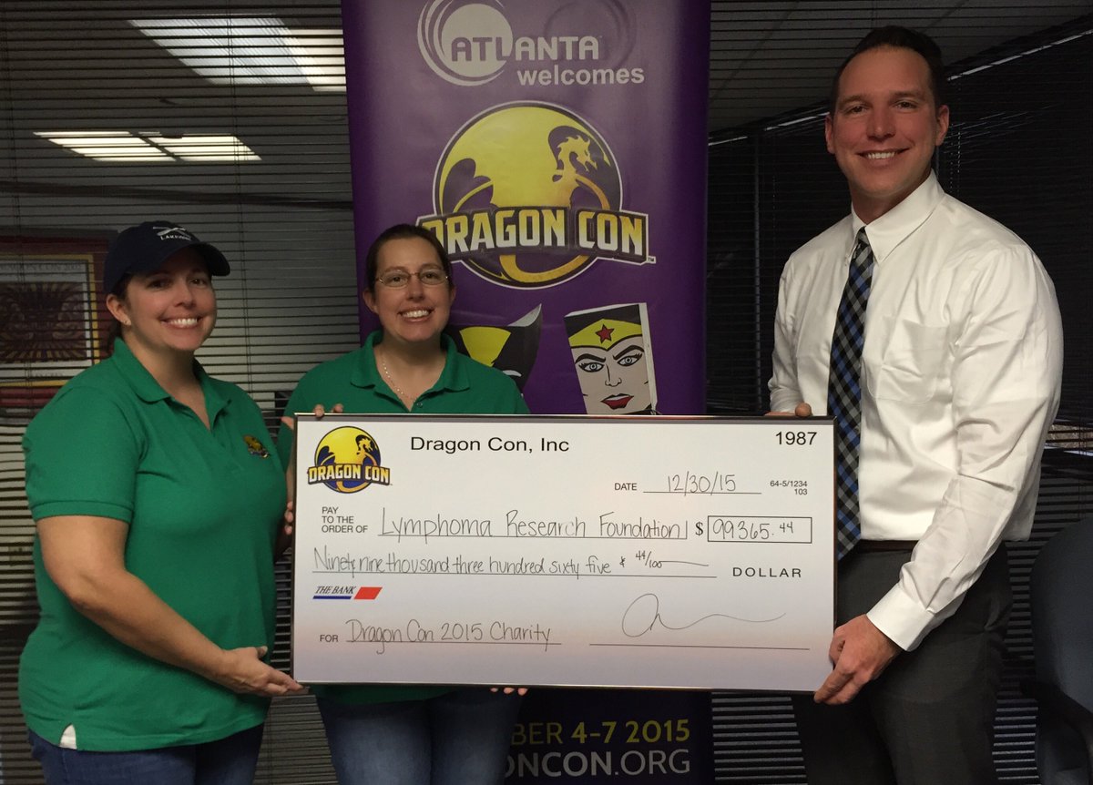 lymphoma's tweet photo. TY, @DragonCon for supporting LRF's mission at #DragonCon2015 and raising nearly $100K to benefit the Foundation! https://t.co/DVUUMJrWMm
