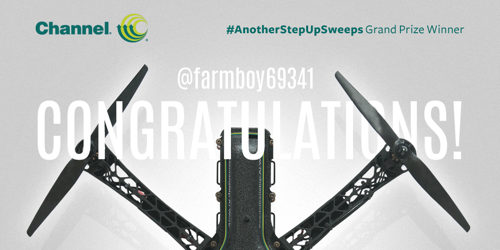 ChannelSeed's tweet photo. Drumroll please for the #AnotherStepUpSweeps grand prize... @farmboy69341, you're taking home the Crop Copter! https://t.co/n2PrAYiBGj