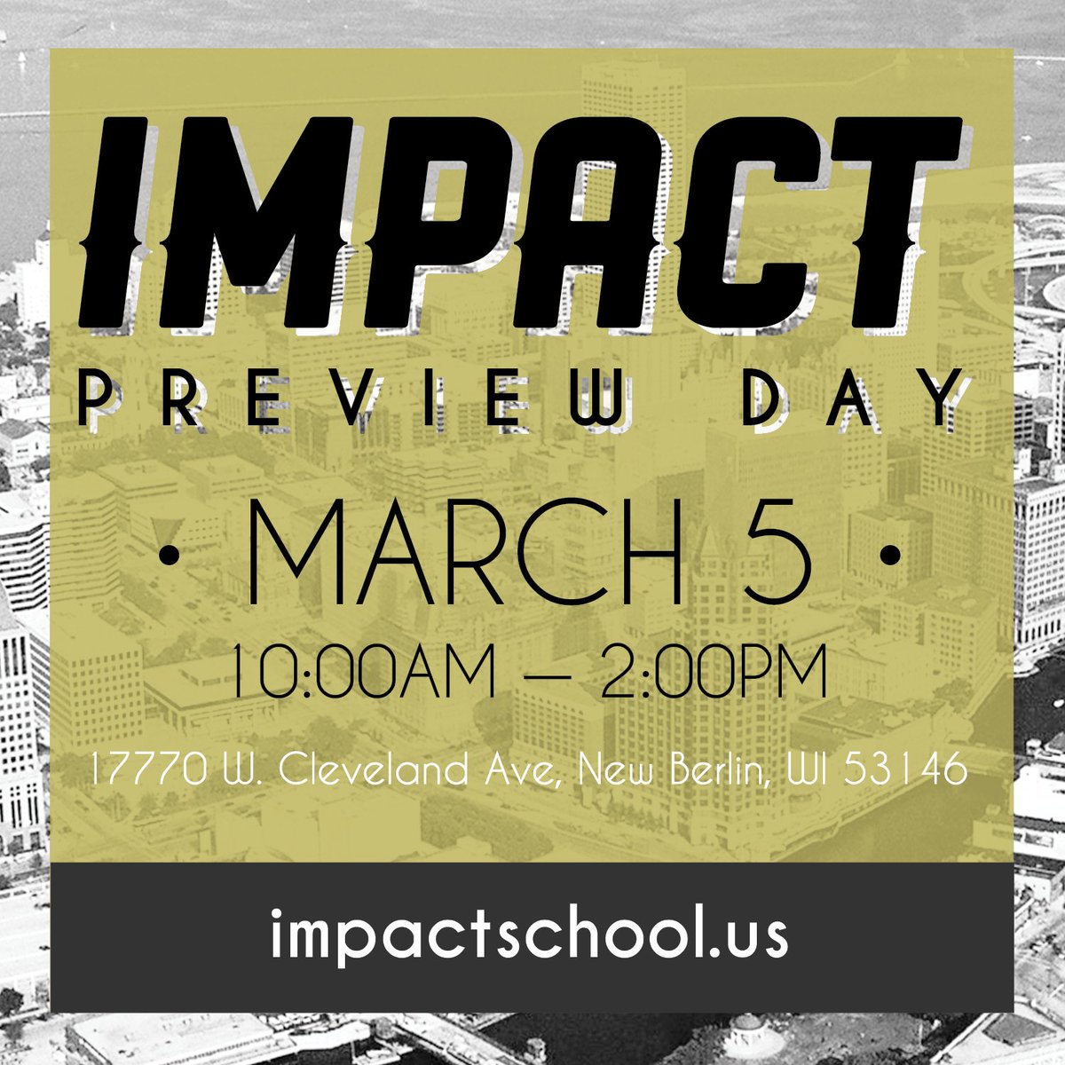ImpactSchool's tweet photo. Save the date! We added another Preview Day to our calendar -- Saturday, March 5.  RSVP now: https://t.co/uw1qqlGCjj https://t.co/fHxI6eElkO