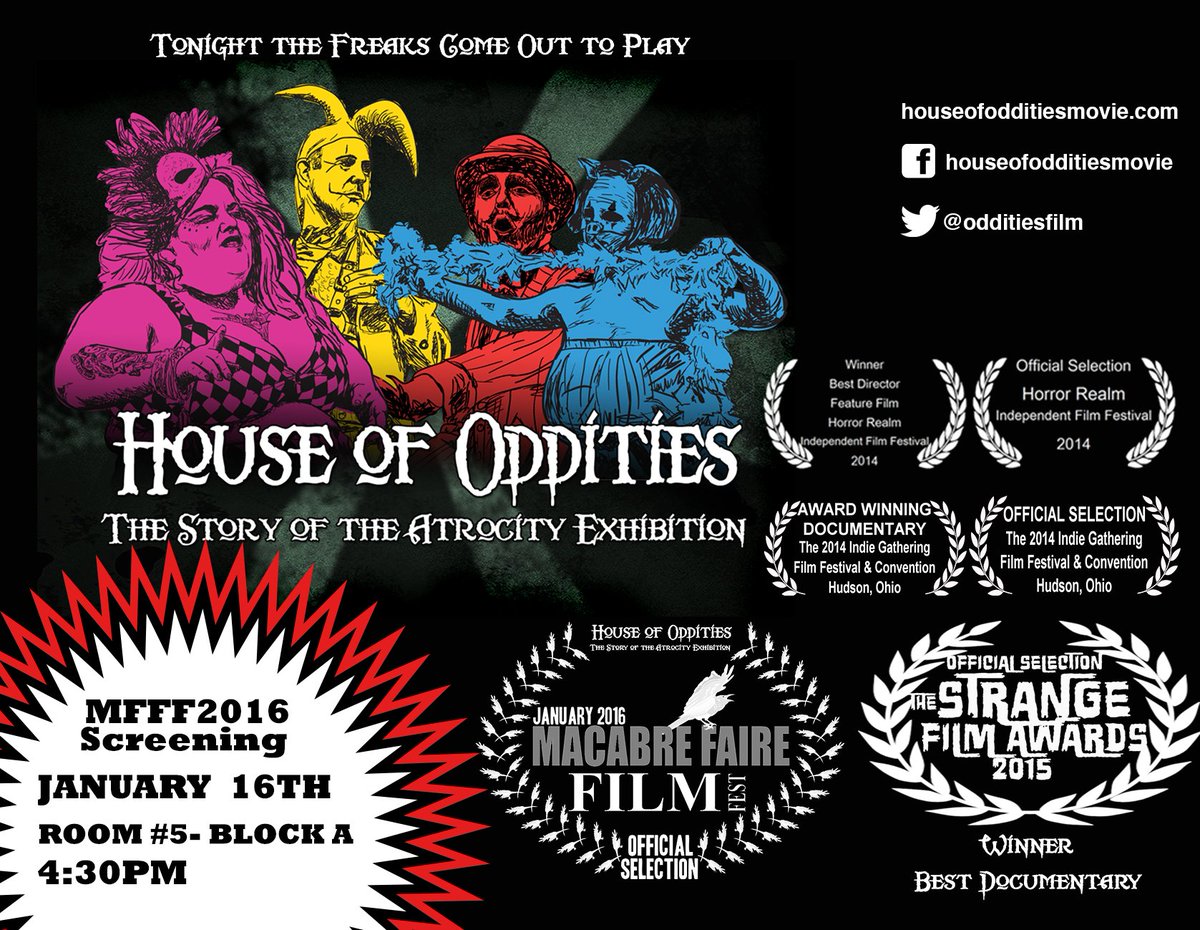 OdditiesFilm's tweet photo. Next Saturday, @OdditiesFilm invades #NewYork @MacabreFaireFF #MFFF2016 #burlesque #sideshow https://t.co/9XdaIb6yu1 https://t.co/1f43WaSusC