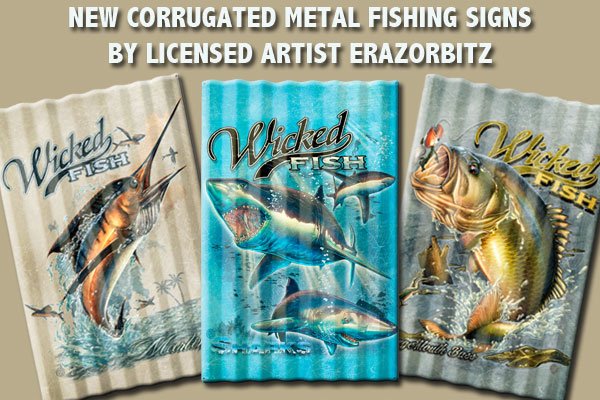 New corrugated metal signs for the fishing and hunting enthusiasts! pasttimesigns.com/category/enter…
