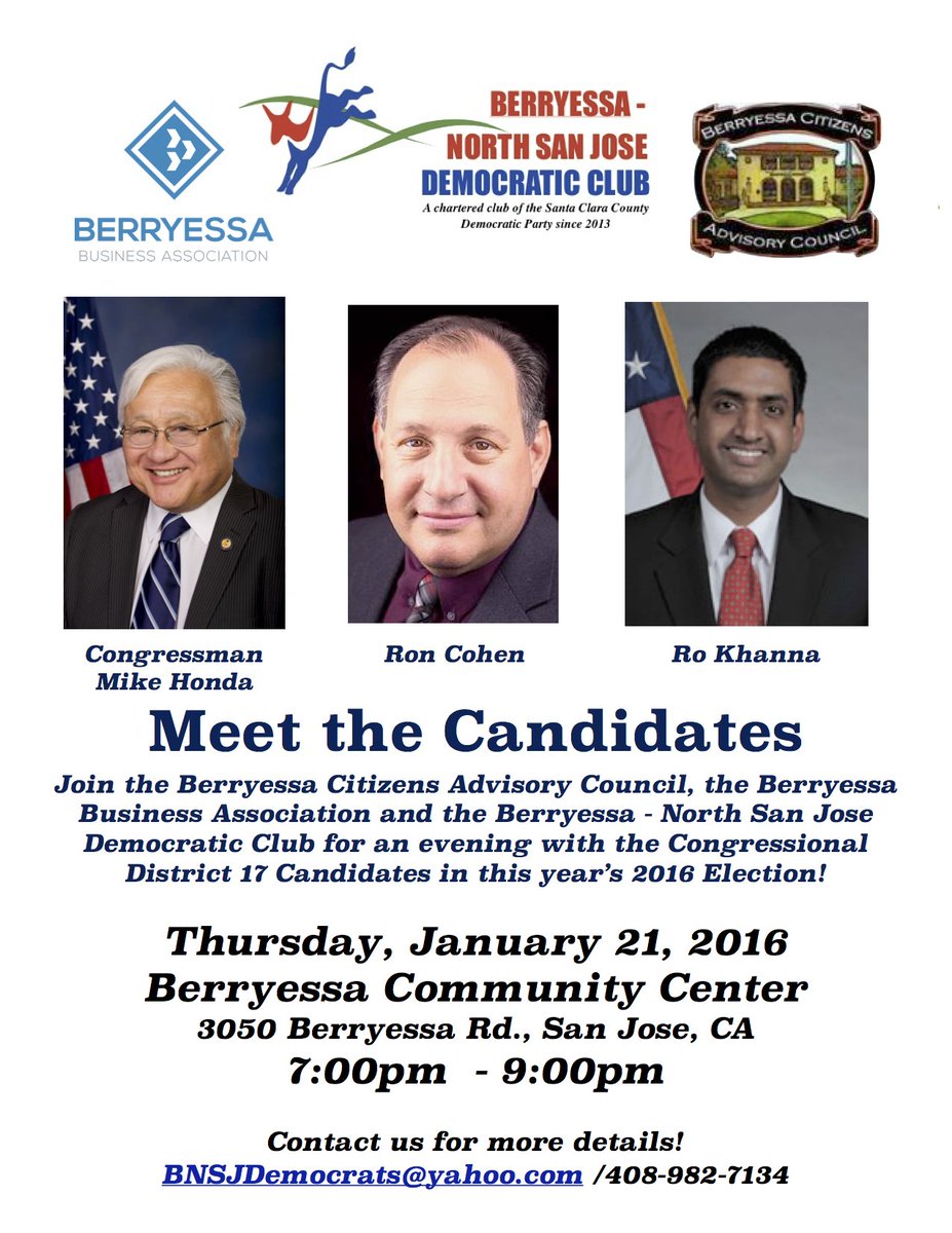 timrandyo's tweet photo. Join the #BNSJDems, #BBA, and #BCAC for an evening with CD17 Candidates 2 weeks from Today! https://t.co/udhjOp1noi https://t.co/yRxTPAMvh2