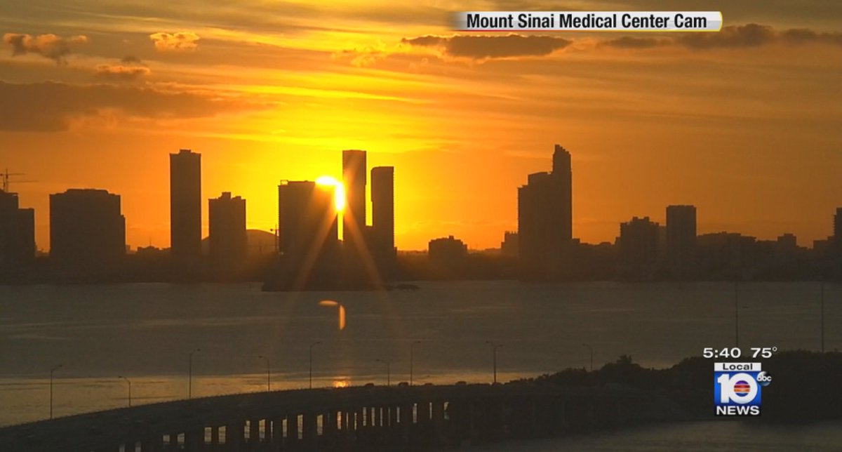 Check out the amazing #sunset through downtown #Miami on one of our @WPLGLocal10 tower cams! https://t.co/K5eQBVw77B