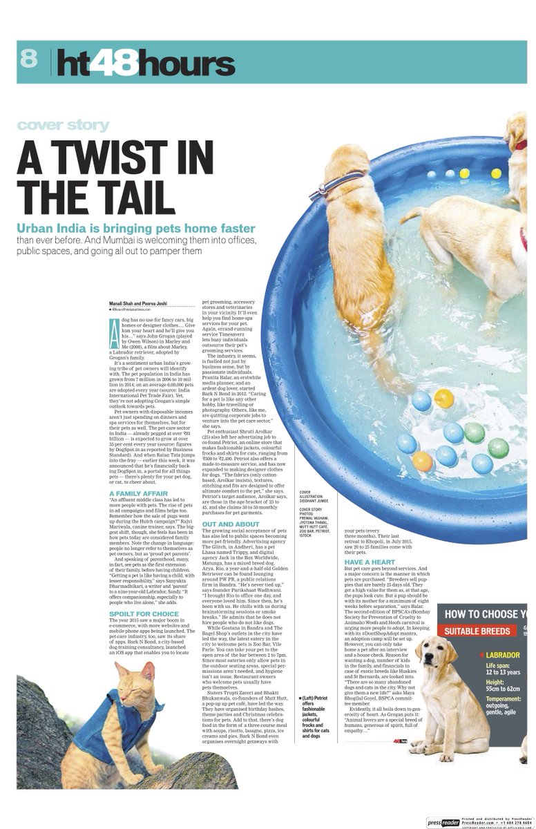 WoofsandHoofsIn's tweet photo. Flipping the papers tis' morning, Pg 8 of @HTMumbai @HT48Hours tells you how you can make a difference <3 #WaHCaF https://t.co/3ihdPYZLW6