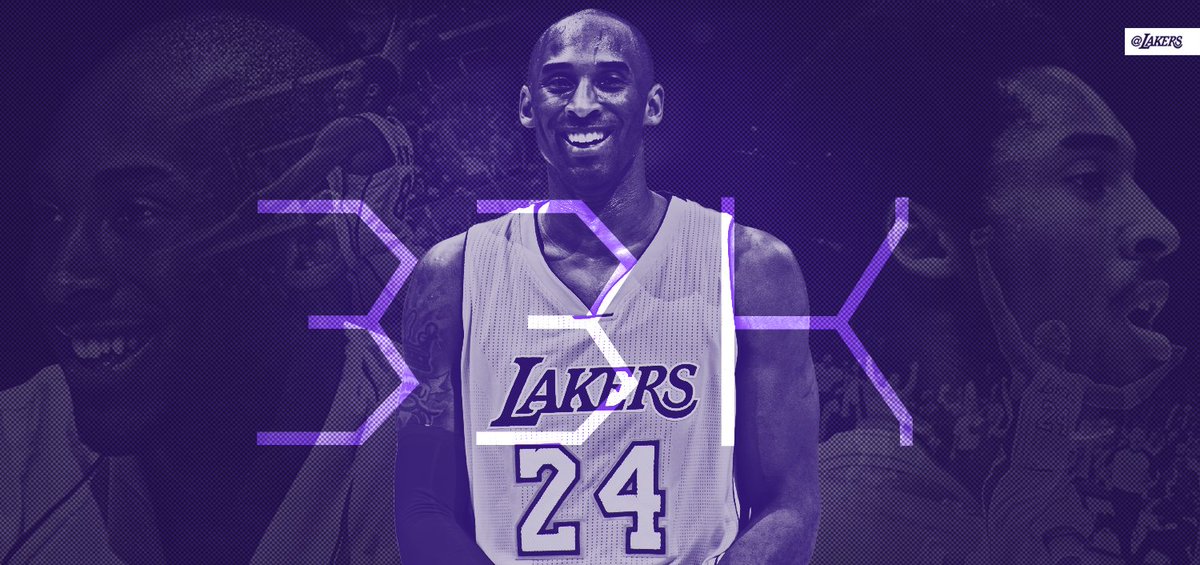 Lakers's tweet image. With that turnaround bucket, Kobe Bryant becomes the third player in NBA history with 33,000 career points.