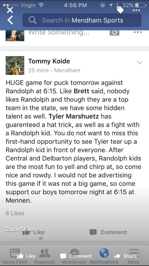 Randolph_Fans's tweet photo. Talk Shit Get Hit #dolphpuck #scote #mendhamcanchirpbuttheycanthang https://t.co/uZVHglqTFc