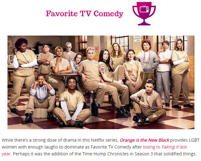 lpreponpower's tweet photo. Congrats #oitnb for #favoritetvcomedy & #favoritestreamingseries Y'all ROCK!! https://t.co/qeEIsvOld3