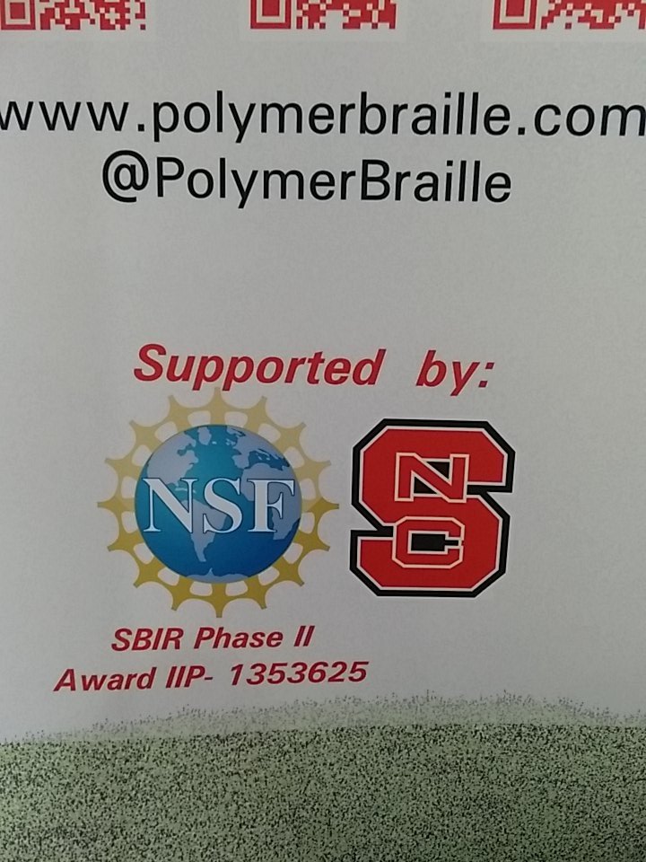 PolymerBraille's tweet photo. @NSF thnks for all the support! Things wouldn't be possible without our awesome program manager &amp; the entire staff! https://t.co/CJzJbcdtBt