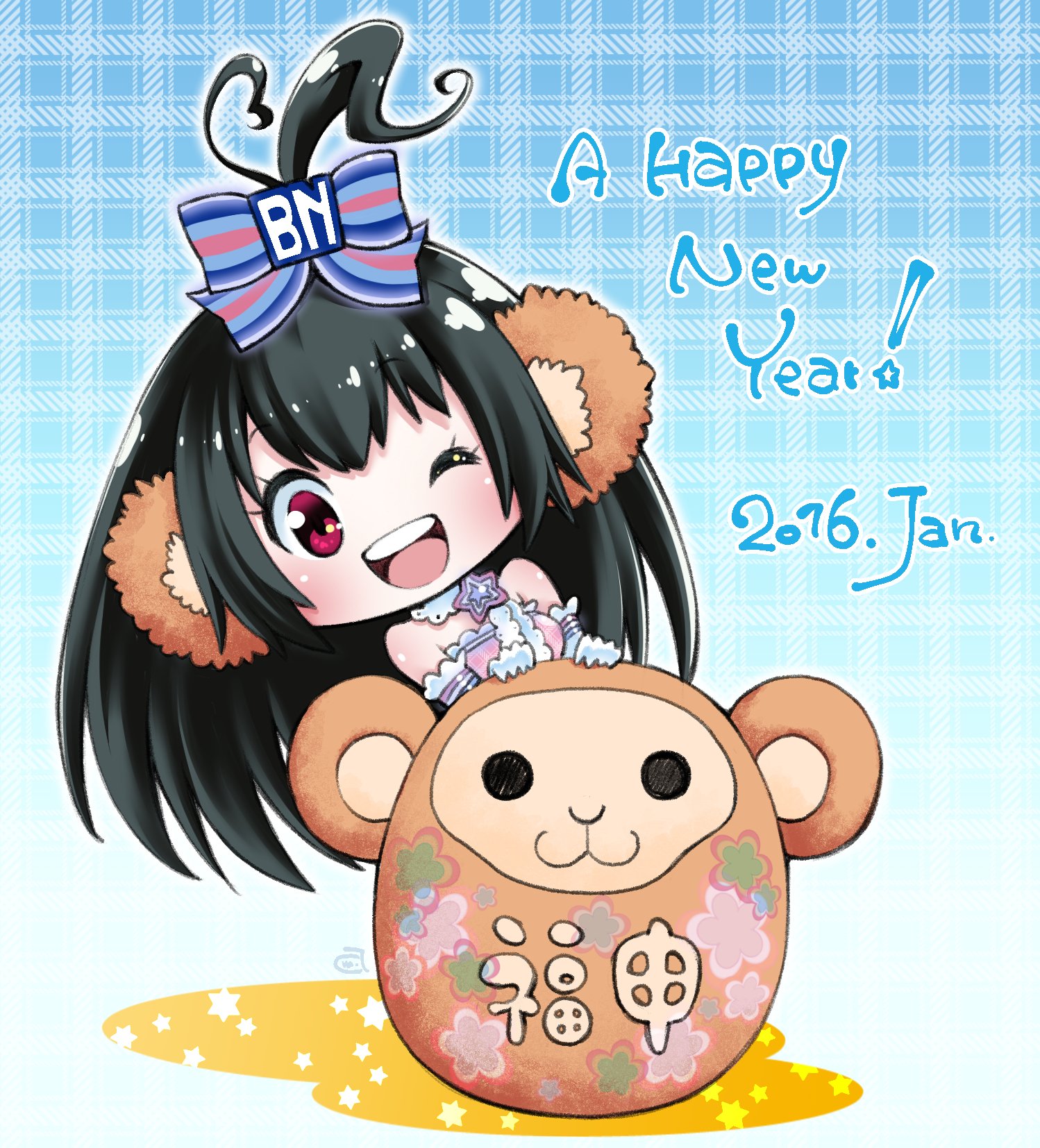バンダイナムコエンターテインメント公式 今年は申年 遅ばせながら バンナビからの年賀状 です 本日は イヤホンの日 ということで 面白イヤホをつけたバンナビコスチュームで い いや 耳デシタ 16年もたくさんたくさん頑張りますので よろしく