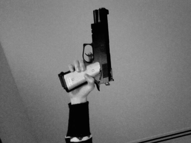 Don't worry, baby. The gun isn't loaded. 🔫