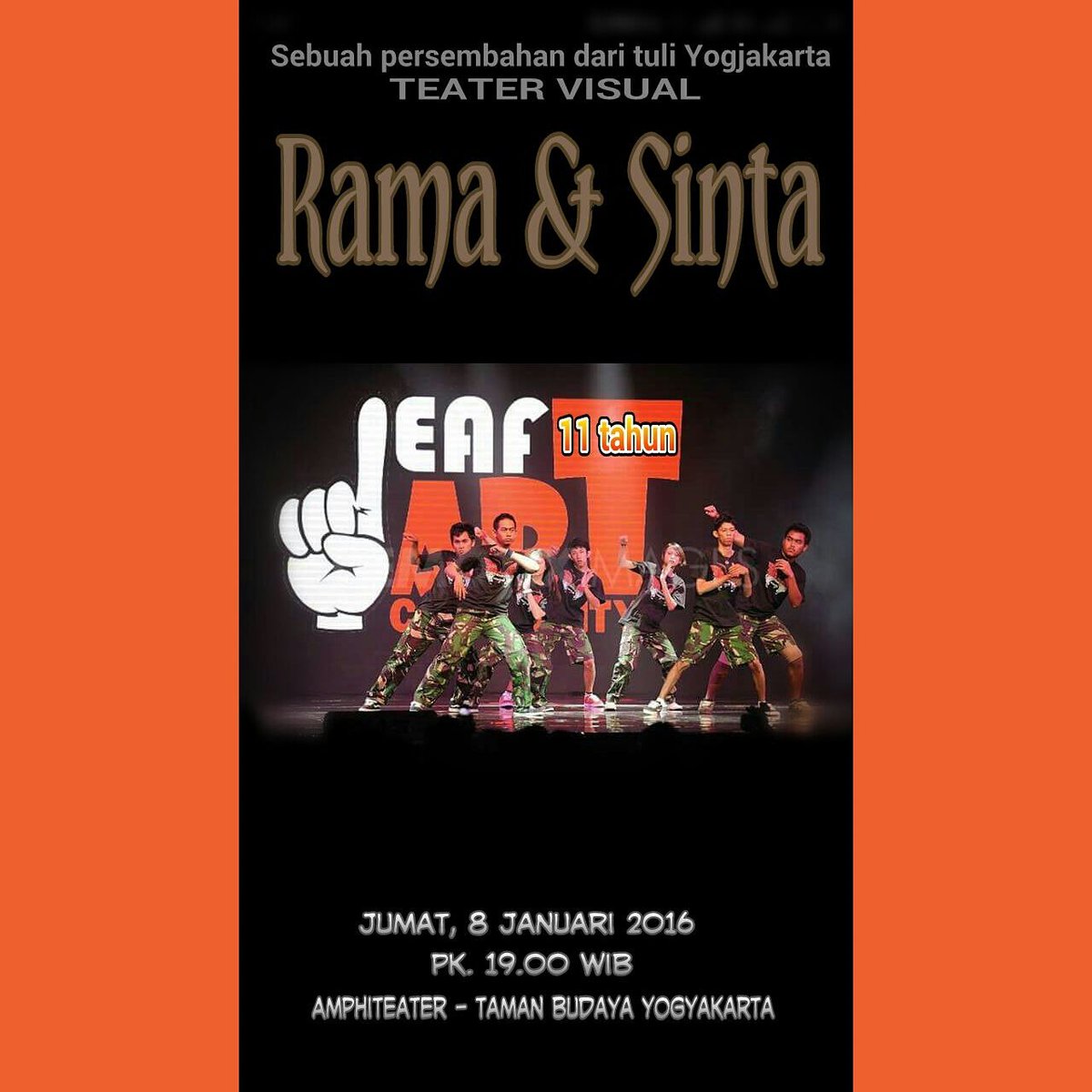 Rama &amp; Shinta | DEAF ART COMMUNITY | 8 jan 2016 | 19:00 wib | amphiteater TBY. <a href="/infosenijogja/">Akun Terkunci</a> <a href="/URC_Jogja/">Umbulharjo Rescue</a> <a href="/jogja4you/">Jogja4You</a>
