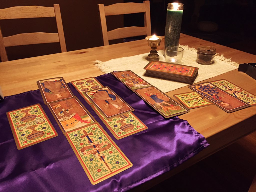 mothandcandle's tweet photo. Working w/ the #ViscontiSforza #tarot deck. It's not afraid to make you examine bad news. Yikes. https://t.co/4CoqQYblvb