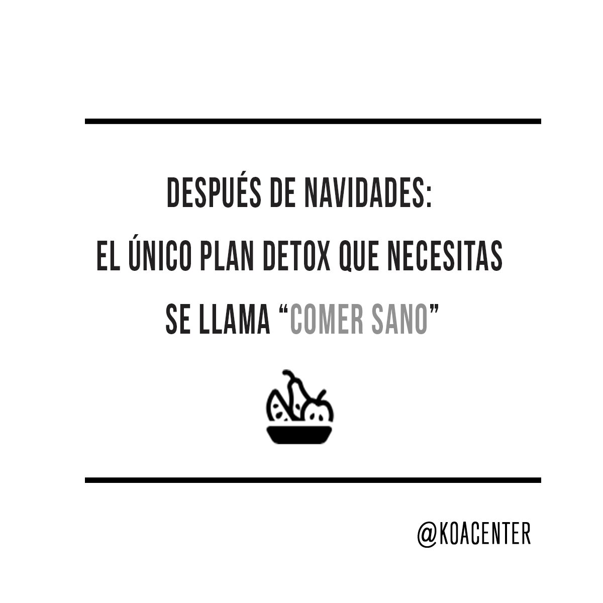 KOAcenter's tweet photo. Olvídate de planes #detox y empieza a coger el hábito saludable de dieta y ejercicio. ¿A qué esperas? #KOAquotes https://t.co/IQuKDzjLFB