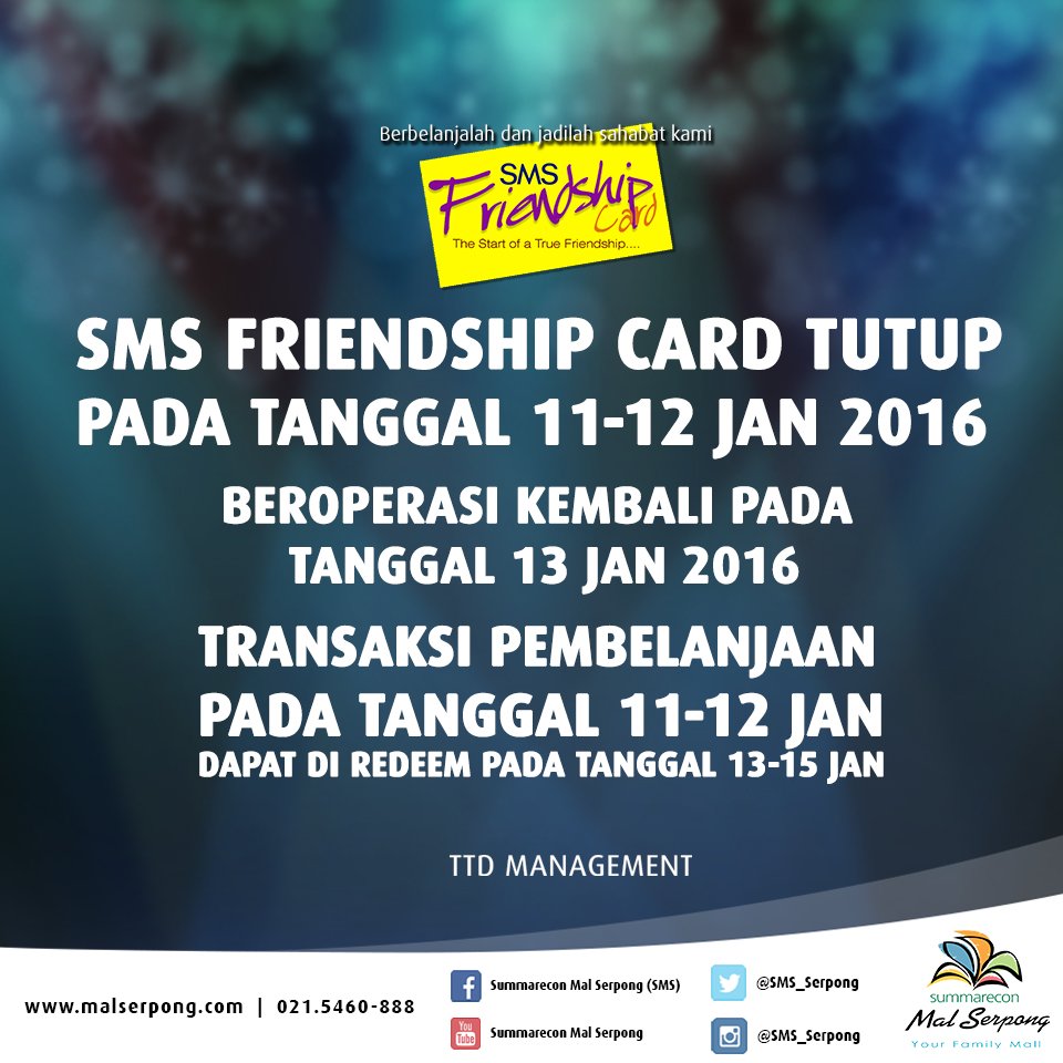 SMS_Serpong's tweet photo. Yuhuu.. Important Announcement for member #SMSFriendshipCard #SmsFriendshipCardJunior https://t.co/eGzZ1XI3L5