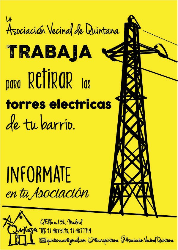 Conseguimos la retirada de varias torres eléctricas en nuestro barrio y seguimos trabajando x la seguridad y salud