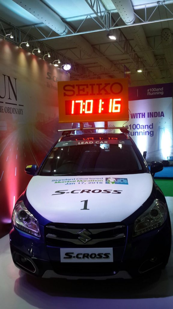 RunningPatrakar's tweet photo. The lead car of #SCMM @NexaExperience #SCross on display at #GetActiveExpo of @runscmm https://t.co/d87GCZ5RIB