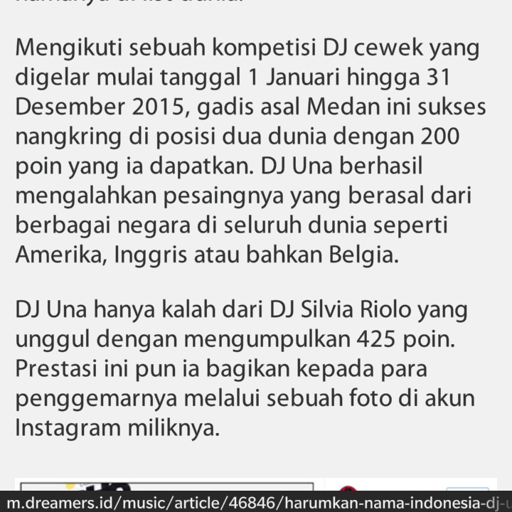 INDONESIAinLOVE's tweet photo. Bangga! Indonesia Posisi 2 Dunia, DJ Una wanita Terbaik https://t.co/scHOl6aNBk