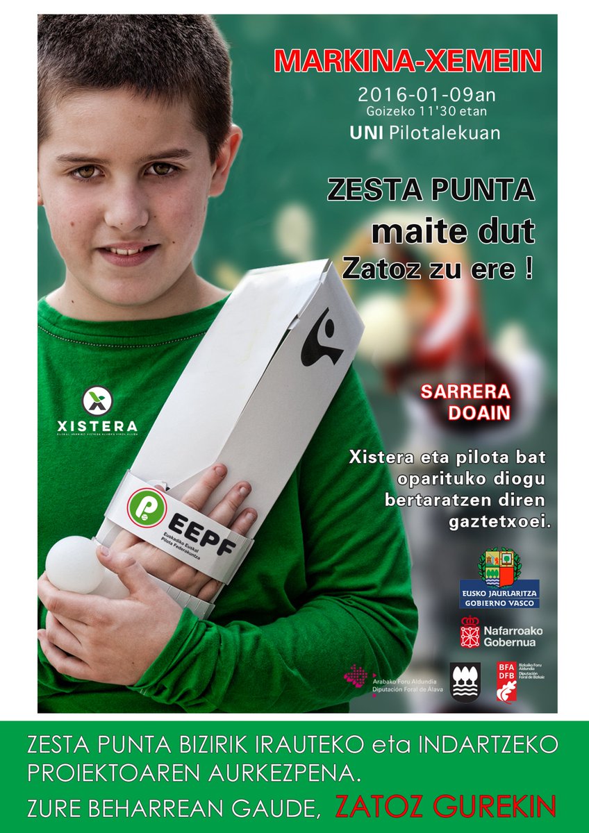 MarkinaXemein's tweet photo. Bihar, 11:30, zesta punta bizirik irauteko eta indartzeko proiektuaren aurkezpena Uni pilotalekuan. @LeakoHitza https://t.co/6tkbQhVZmy