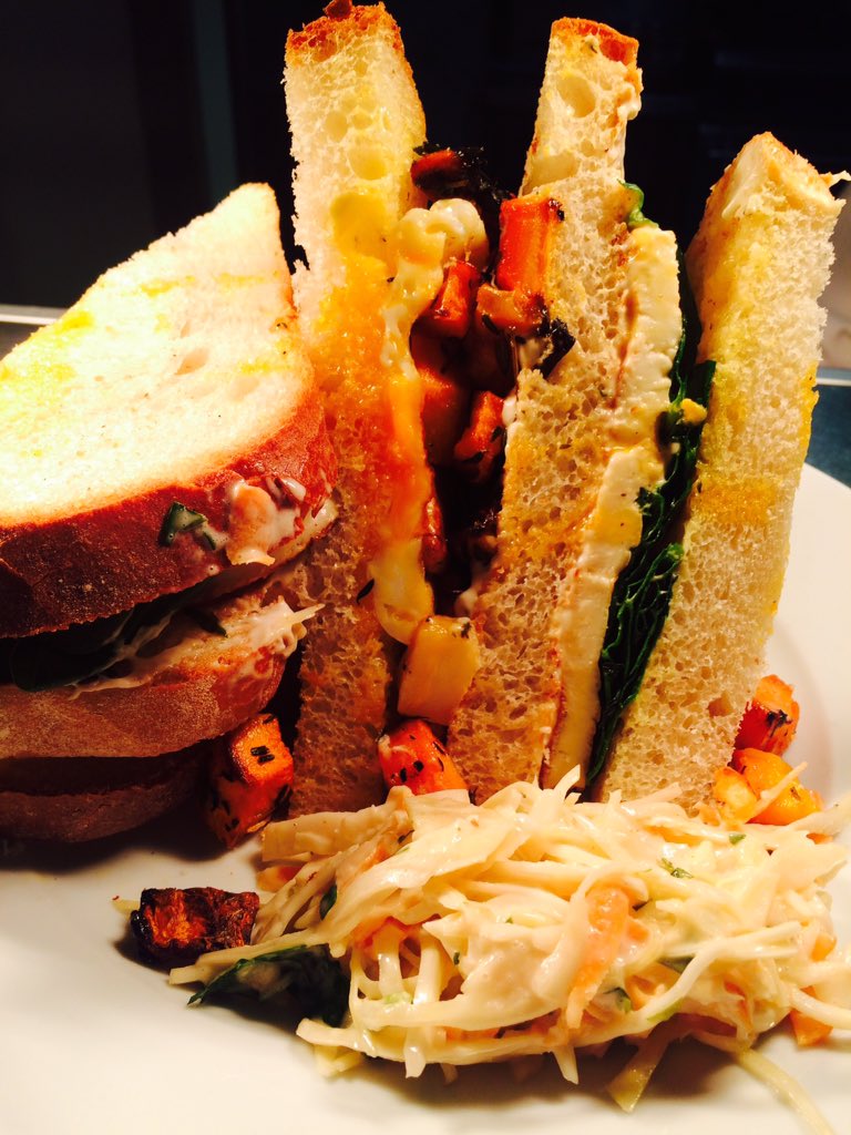 thebalticsocial's tweet image. Check out our veggie club. Roast veg, halloumi, garlic mayo, spinach and egg.