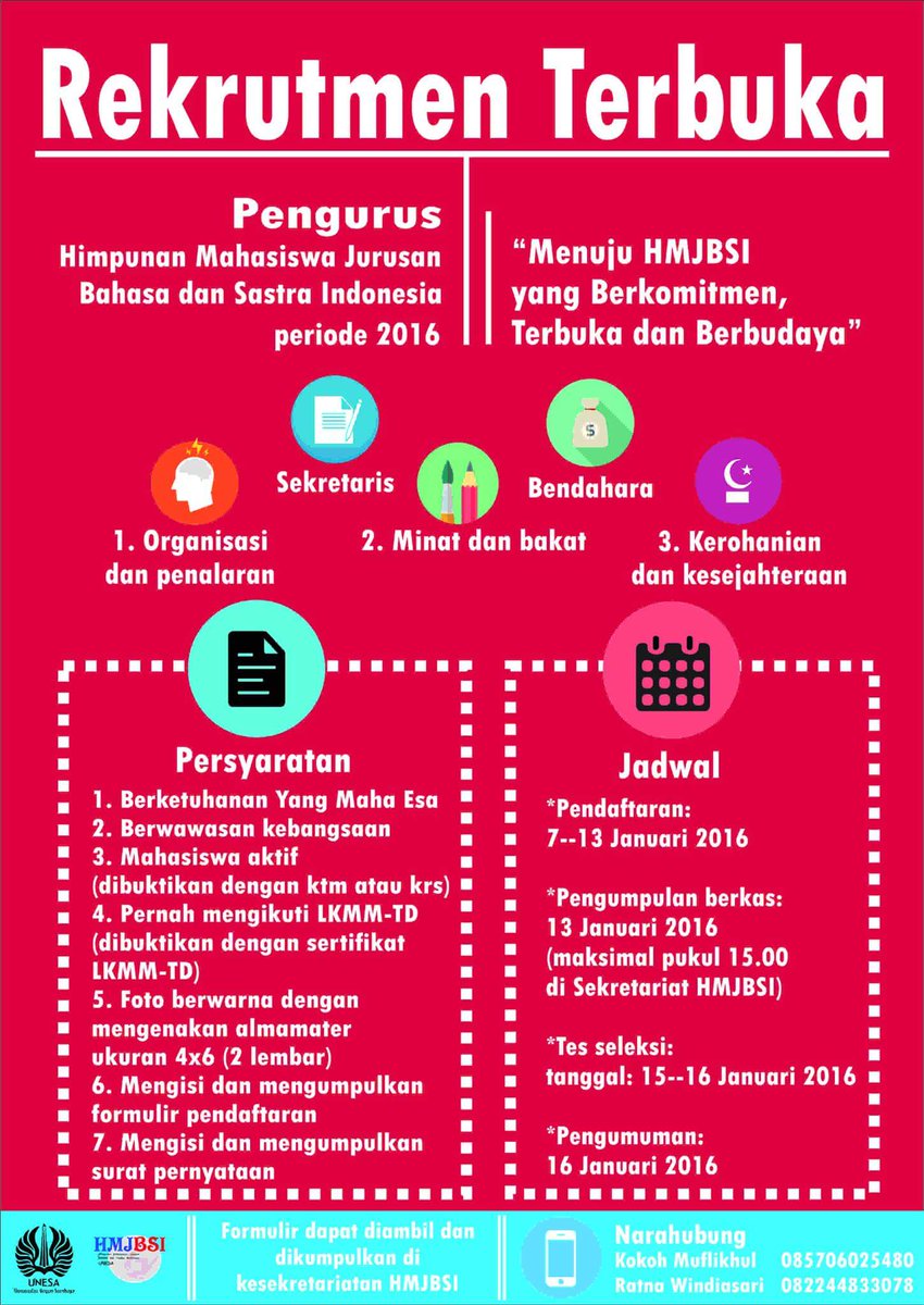 JBSIUnesa's tweet photo. Segera daftarkan dirimu @UnesaSurabaya 
Formulir sudah diberikan kpd PK kelas masing2. https://t.co/QMZuFX2Brp