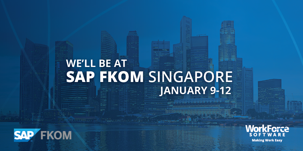 WorkForceSW's tweet photo. We are excited to sponsor the 2016 @SAP APJ #FKOM in Singapore. Stop by and visit us in the exhibit area! https://t.co/oVoFCXyDBC