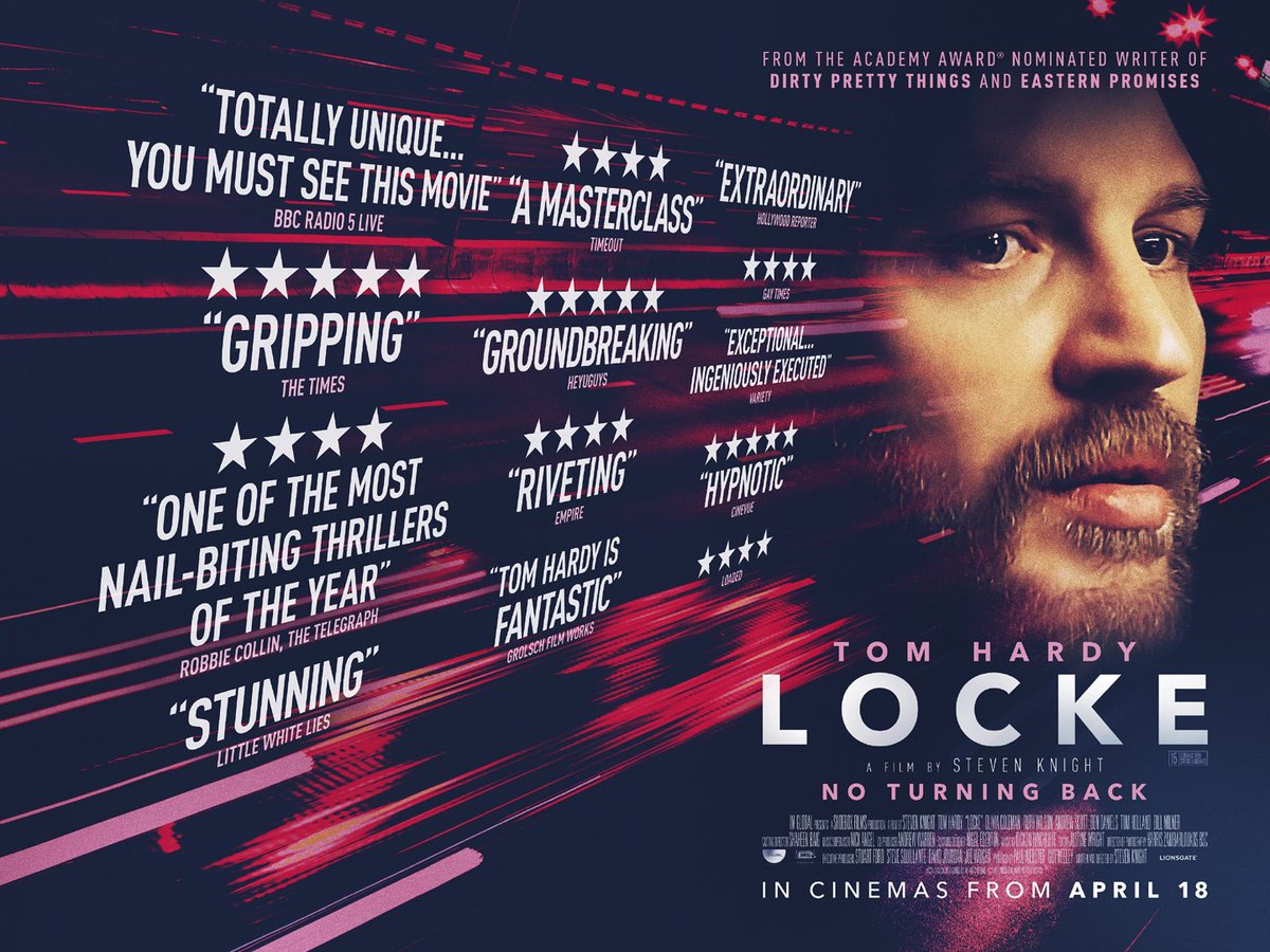lizziegillett's tweet photo. Next DPFC screening, Thurs, Jan 21. LOCKE starring Tom Hardy. Q&amp;A with editor Justine Wright https://t.co/megNvqiizQ https://t.co/0PP5KWmGUV