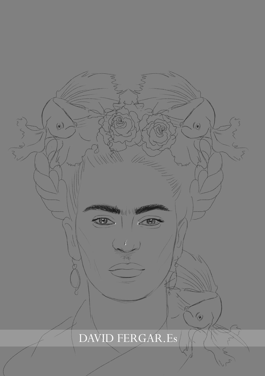 David_Fergar's tweet photo. FRIDA KAHLO #portrait #creative #fridakahlo #digitalart #illustration  #painting #draw #workinprogress #Mexico https://t.co/aM7ZkBzyux