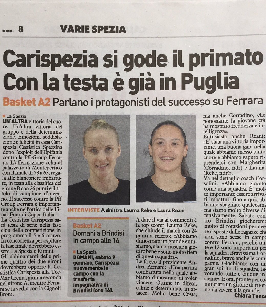CestSpezzina's tweet photo. @NazioneLaSpezia in edicola oggi.@RekeLauma @lbfnews #lbflive https://t.co/KGvvU8YElh