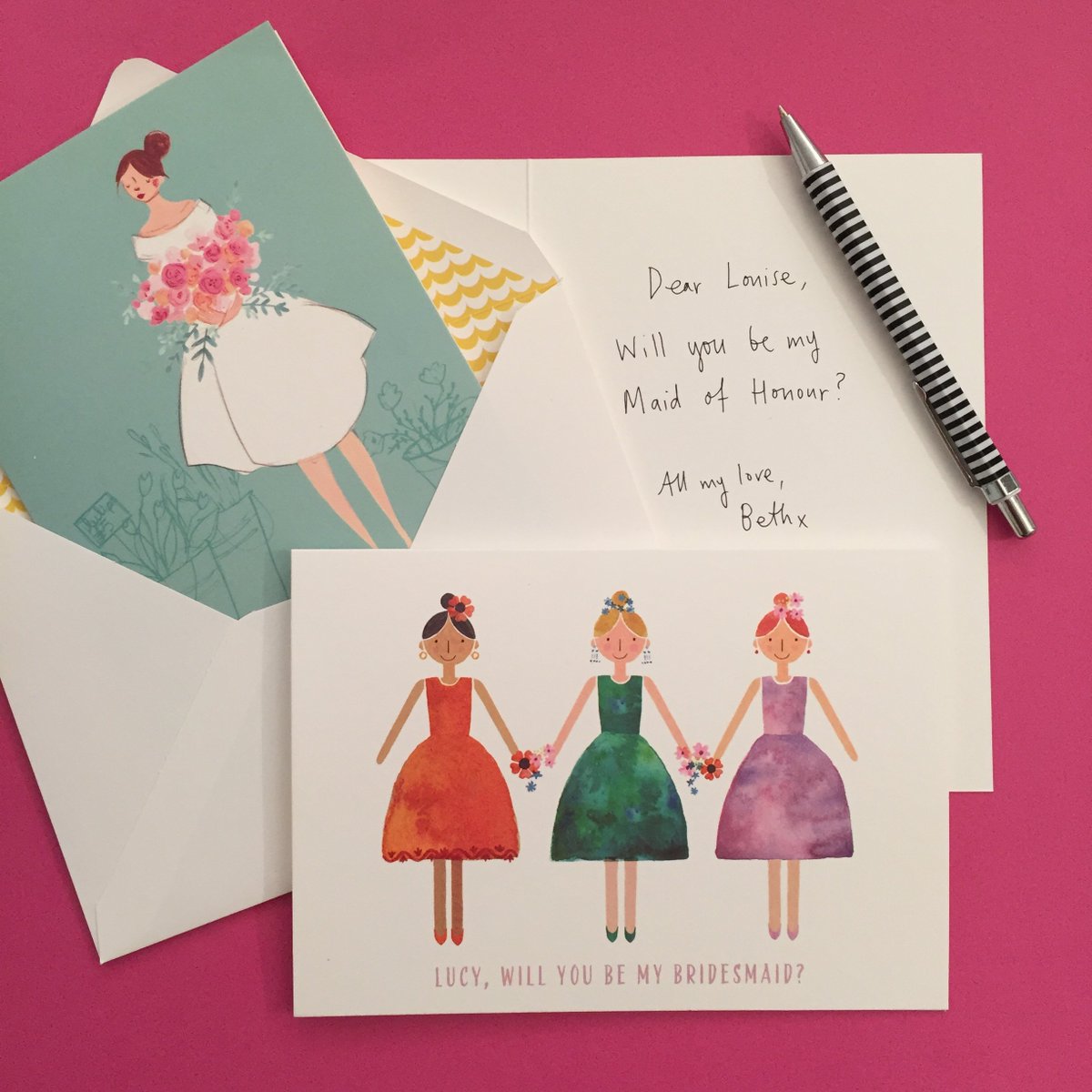 PapierUK's tweet photo. How to ask your besties to be beside you on your #wedding day? A lovely #personalised card! https://t.co/aIgsXjTBaV https://t.co/FGNOWlqNfM